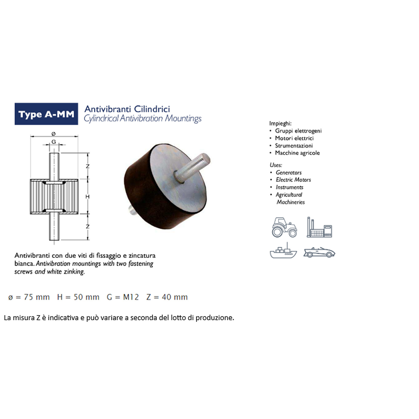 ANTIVIBRATOIRE MM (MÂLE/MÂLE)