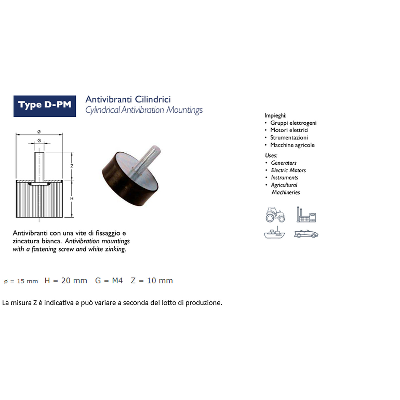 ANTIVIBRATOIRE PM (PIED/MÂLE)
