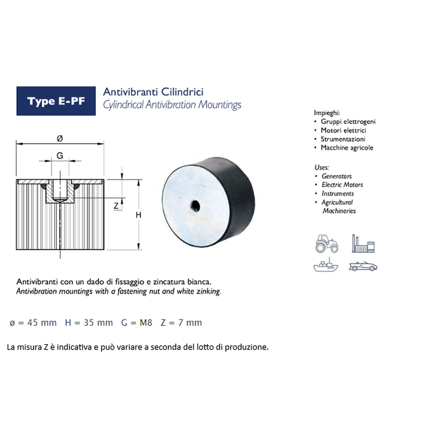 ANTIVIBRATORIO PF (PIE/HEMBRA)