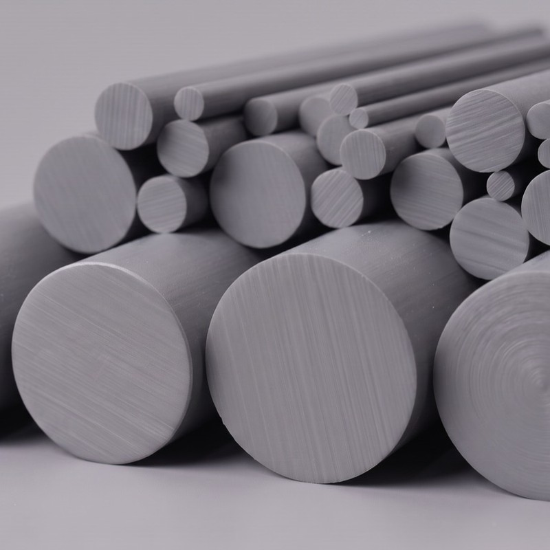 Barra redonda PVC gris
