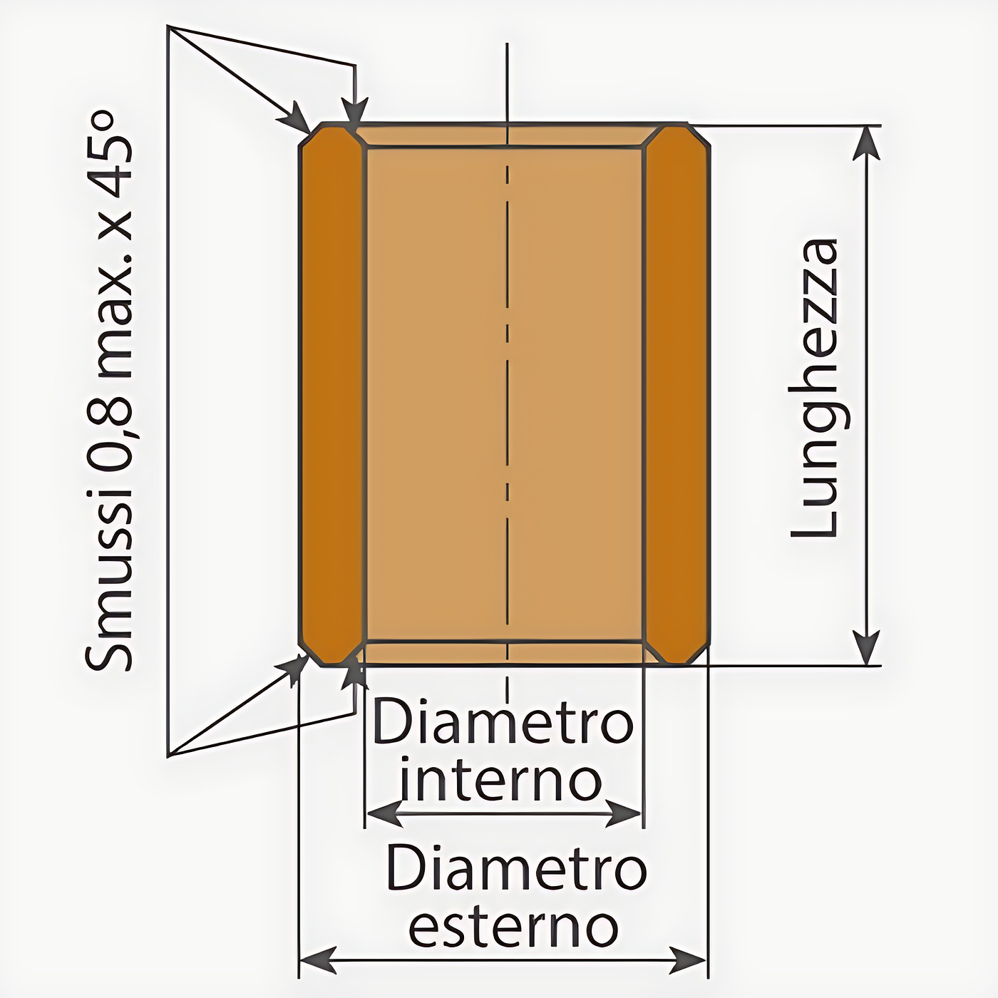 Boccola bronzo cilindrica
